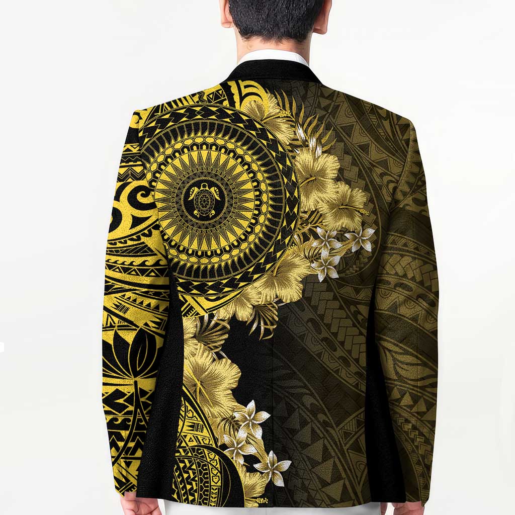 Vanuatu Blazer Hibisus Polynesian Pattern Gold - Polynesian Pride