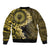 Vanuatu Bomber Jacket Hibisus Polynesian Pattern Gold - Polynesian Pride