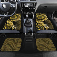 Vanuatu Car Mats Hibisus Polynesian Pattern Gold - Polynesian Pride