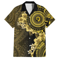 Vanuatu Family Matching Long Sleeve Bodycon Dress and Hawaiian Shirt Hibisus Polynesian Pattern Gold - Polynesian Pride