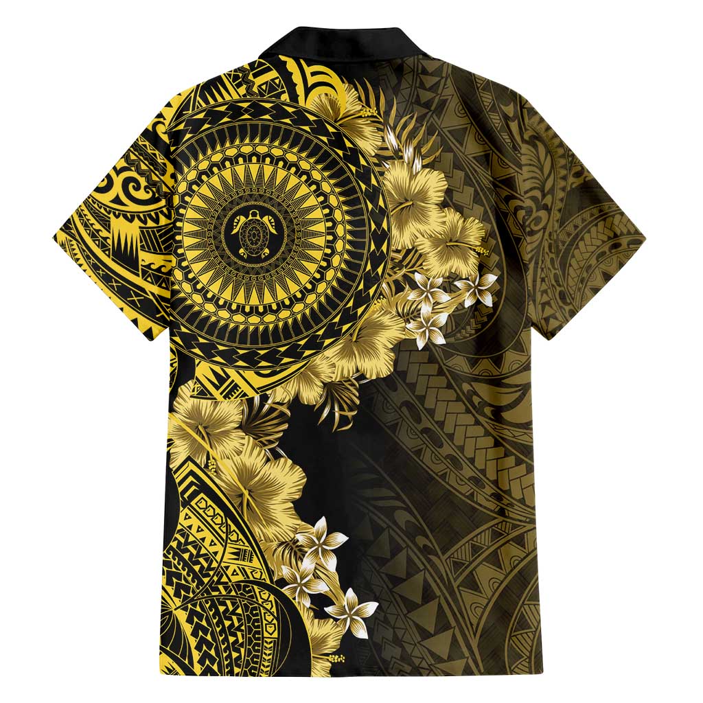 Vanuatu Family Matching Summer Maxi Dress and Hawaiian Shirt Hibisus Polynesian Pattern Gold - Polynesian Pride