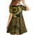 Vanuatu Kid Short Sleeve Dress Hibisus Polynesian Pattern Gold - Polynesian Pride