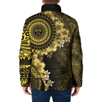 Vanuatu Padded Jacket Hibisus Polynesian Pattern Gold - Polynesian Pride
