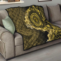 Vanuatu Quilt Hibisus Polynesian Pattern Gold - Polynesian Pride