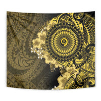 Vanuatu Tapestry Hibisus Polynesian Pattern Gold - Polynesian Pride