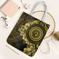 Vanuatu Tote Bag Hibisus Polynesian Pattern Gold - Polynesian Pride