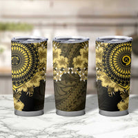 Vanuatu Tumbler Cup Hibisus Polynesian Pattern Gold - Polynesian Pride