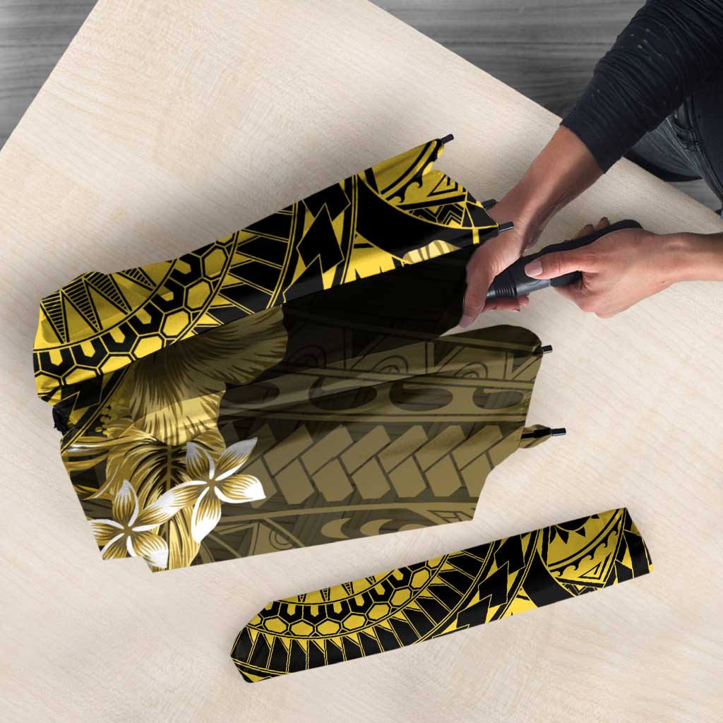 Vanuatu Umbrella Hibisus Polynesian Pattern Gold - Polynesian Pride