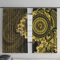 Vanuatu Window Curtain Hibisus Polynesian Pattern Gold - Polynesian Pride