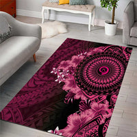 Vanuatu Area Rug Hibisus Polynesian Pattern Pink - Polynesian Pride