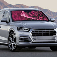 Vanuatu Auto Sun Shade Hibisus Polynesian Pattern Pink - Polynesian Pride