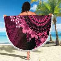 Vanuatu Beach Blanket Hibisus Polynesian Pattern Pink - Polynesian Pride