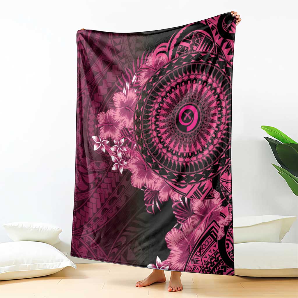Vanuatu Blanket Hibisus Polynesian Pattern Pink - Polynesian Pride