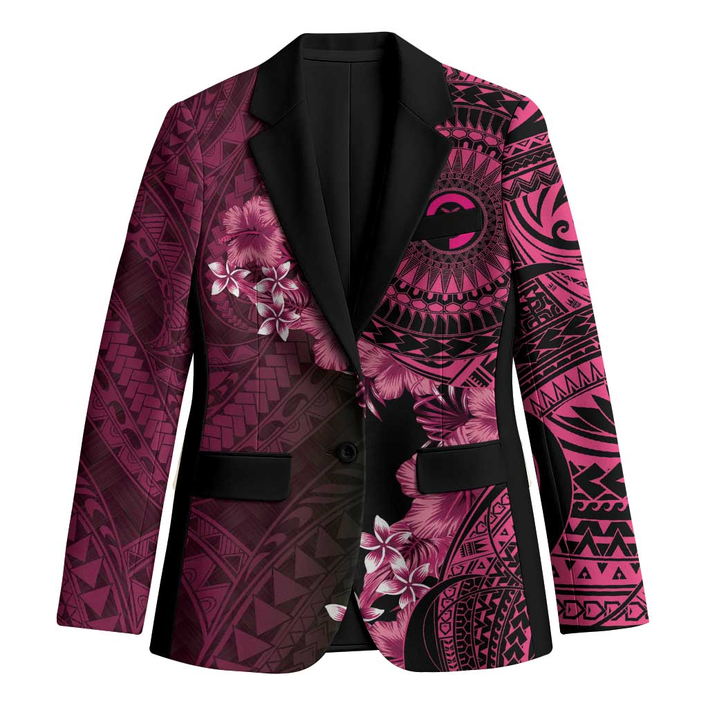 Vanuatu Blazer Hibisus Polynesian Pattern Pink - Polynesian Pride
