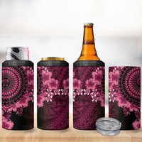 Vanuatu 4 in 1 Can Cooler Tumbler Hibisus Polynesian Pattern Pink - Polynesian Pride