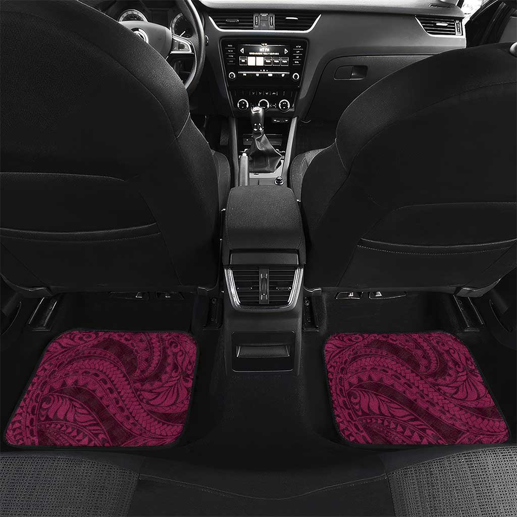 Vanuatu Car Mats Hibisus Polynesian Pattern Pink - Polynesian Pride