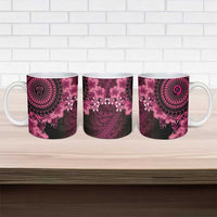 Vanuatu Ceramic Mug Hibisus Polynesian Pattern Pink - Polynesian Pride