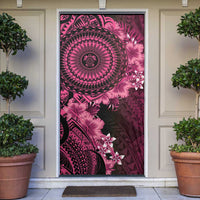 Vanuatu Door Cover Hibisus Polynesian Pattern Pink - Polynesian Pride