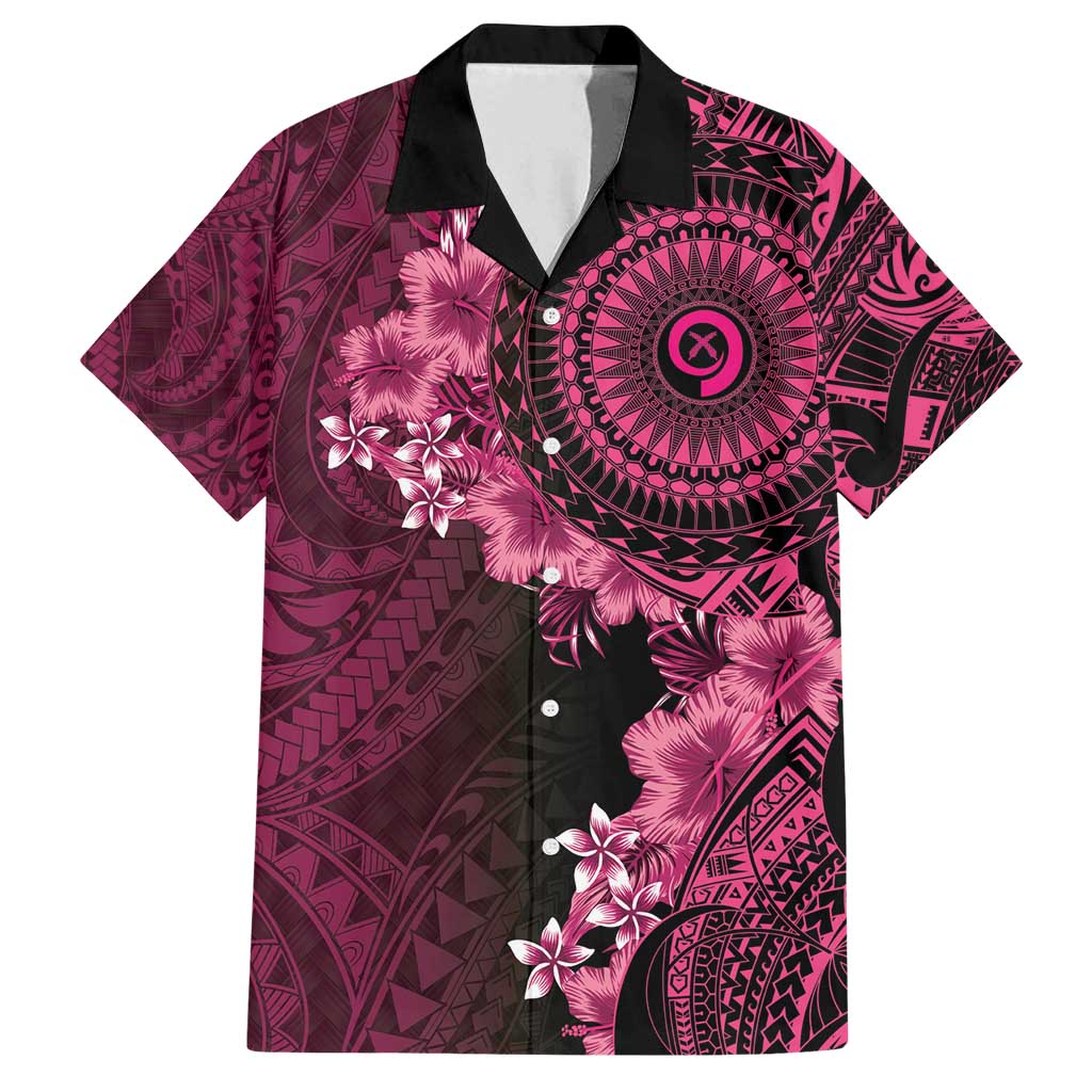 Vanuatu Family Matching Long Sleeve Bodycon Dress and Hawaiian Shirt Hibisus Polynesian Pattern Pink - Polynesian Pride