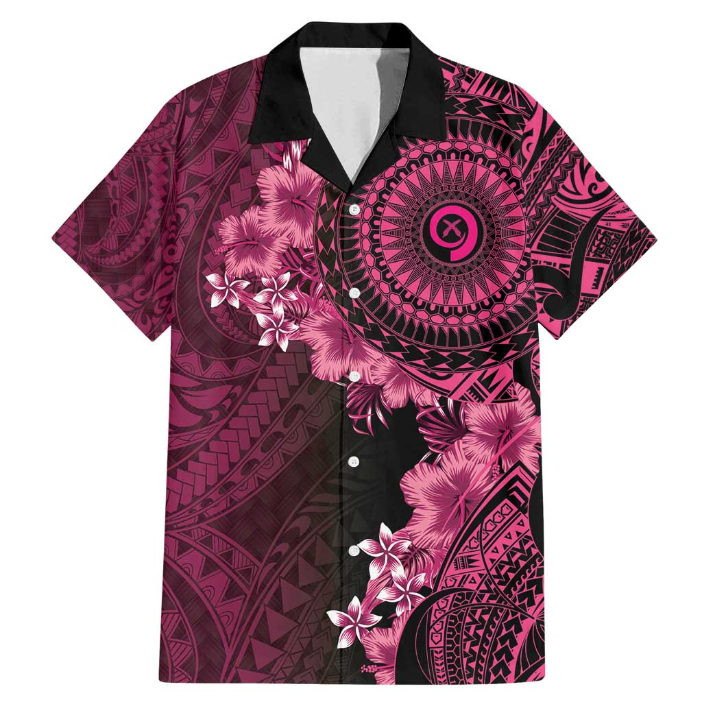Vanuatu Family Matching Mermaid Dress and Hawaiian Shirt Hibisus Polynesian Pattern Pink - Polynesian Pride
