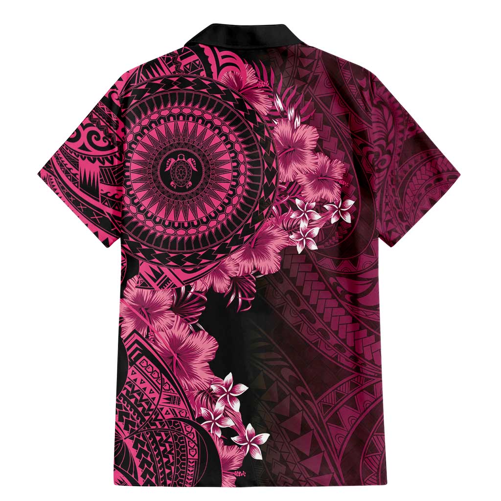 Vanuatu Family Matching Mermaid Dress and Hawaiian Shirt Hibisus Polynesian Pattern Pink - Polynesian Pride