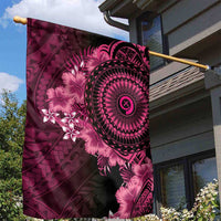 Vanuatu Garden Flag Hibisus Polynesian Pattern Pink - Polynesian Pride