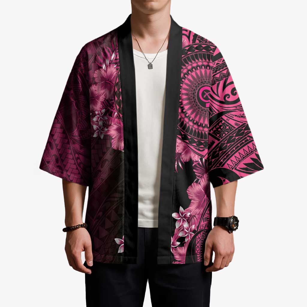 Vanuatu Kimono Hibisus Polynesian Pattern Pink - Polynesian Pride