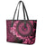 Vanuatu Leather Tote Bag Hibisus Polynesian Pattern Pink - Polynesian Pride