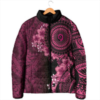 Vanuatu Padded Jacket Hibisus Polynesian Pattern Pink - Polynesian Pride