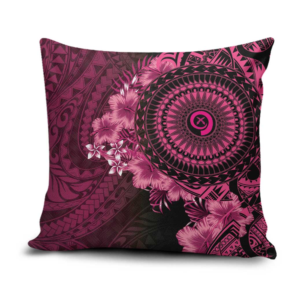 Vanuatu Pillow Cover Hibisus Polynesian Pattern Pink - Polynesian Pride