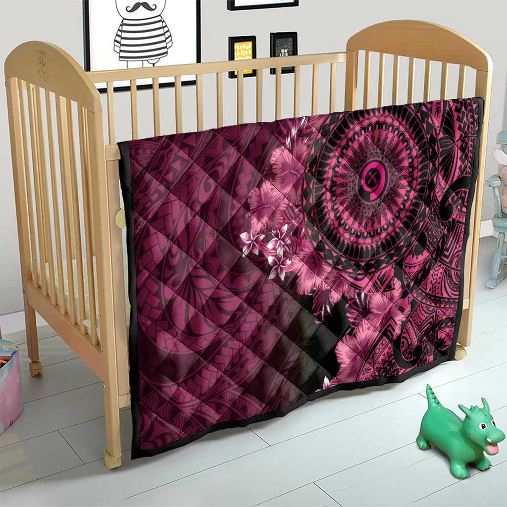 Vanuatu Quilt Hibisus Polynesian Pattern Pink - Polynesian Pride