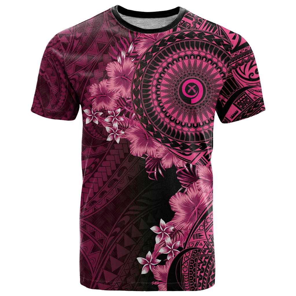 Vanuatu T Shirt Hibisus Polynesian Pattern Pink - Polynesian Pride