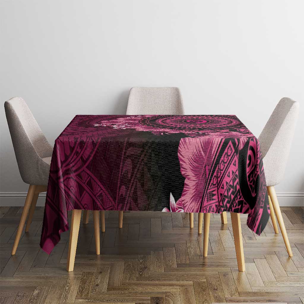 Vanuatu Tablecloth Hibisus Polynesian Pattern Pink - Polynesian Pride