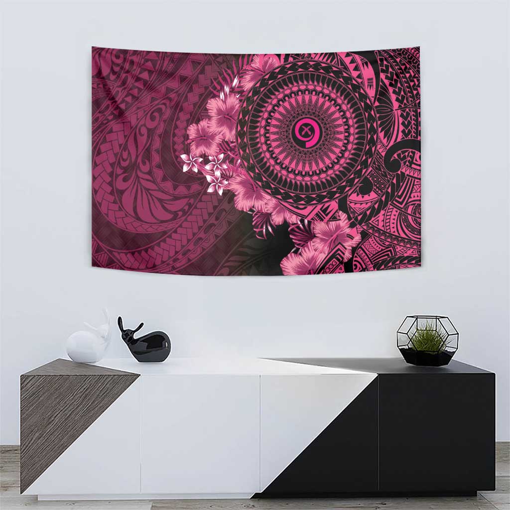 Vanuatu Tapestry Hibisus Polynesian Pattern Pink - Polynesian Pride