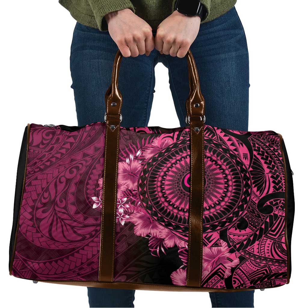 Vanuatu Travel Bag Hibisus Polynesian Pattern Pink - Polynesian Pride