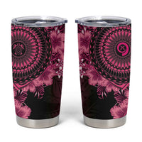 Vanuatu Tumbler Cup Hibisus Polynesian Pattern Pink - Polynesian Pride