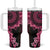 Vanuatu Tumbler With Handle Hibisus Polynesian Pattern Pink - Polynesian Pride