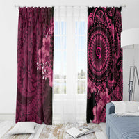 Vanuatu Window Curtain Hibisus Polynesian Pattern Pink - Polynesian Pride