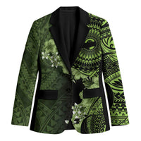 Vanuatu Blazer Hibisus Polynesian Pattern Green - Polynesian Pride