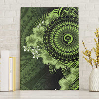 Vanuatu Canvas Wall Art Hibisus Polynesian Pattern Green - Polynesian Pride