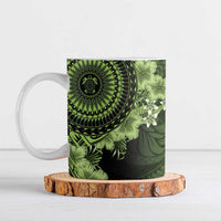 Vanuatu Ceramic Mug Hibisus Polynesian Pattern Green - Polynesian Pride