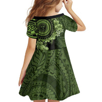 Vanuatu Family Matching Long Sleeve Bodycon Dress and Hawaiian Shirt Hibisus Polynesian Pattern Green - Polynesian Pride