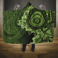 Vanuatu Hooded Blanket Hibisus Polynesian Pattern Green - Polynesian Pride