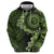 Vanuatu Hoodie Hibisus Polynesian Pattern Green - Polynesian Pride