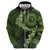 Vanuatu Hoodie Hibisus Polynesian Pattern Green - Polynesian Pride