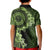 Vanuatu Kid Polo Shirt Hibisus Polynesian Pattern Green - Polynesian Pride