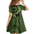 Vanuatu Kid Short Sleeve Dress Hibisus Polynesian Pattern Green - Polynesian Pride