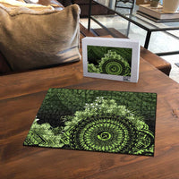 Vanuatu Puzzle Hibisus Polynesian Pattern Green - Polynesian Pride