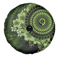Vanuatu Spare Tire Cover Hibisus Polynesian Pattern Green - Polynesian Pride