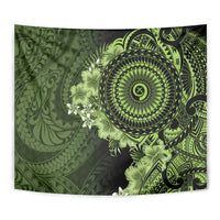 Vanuatu Tapestry Hibisus Polynesian Pattern Green - Polynesian Pride